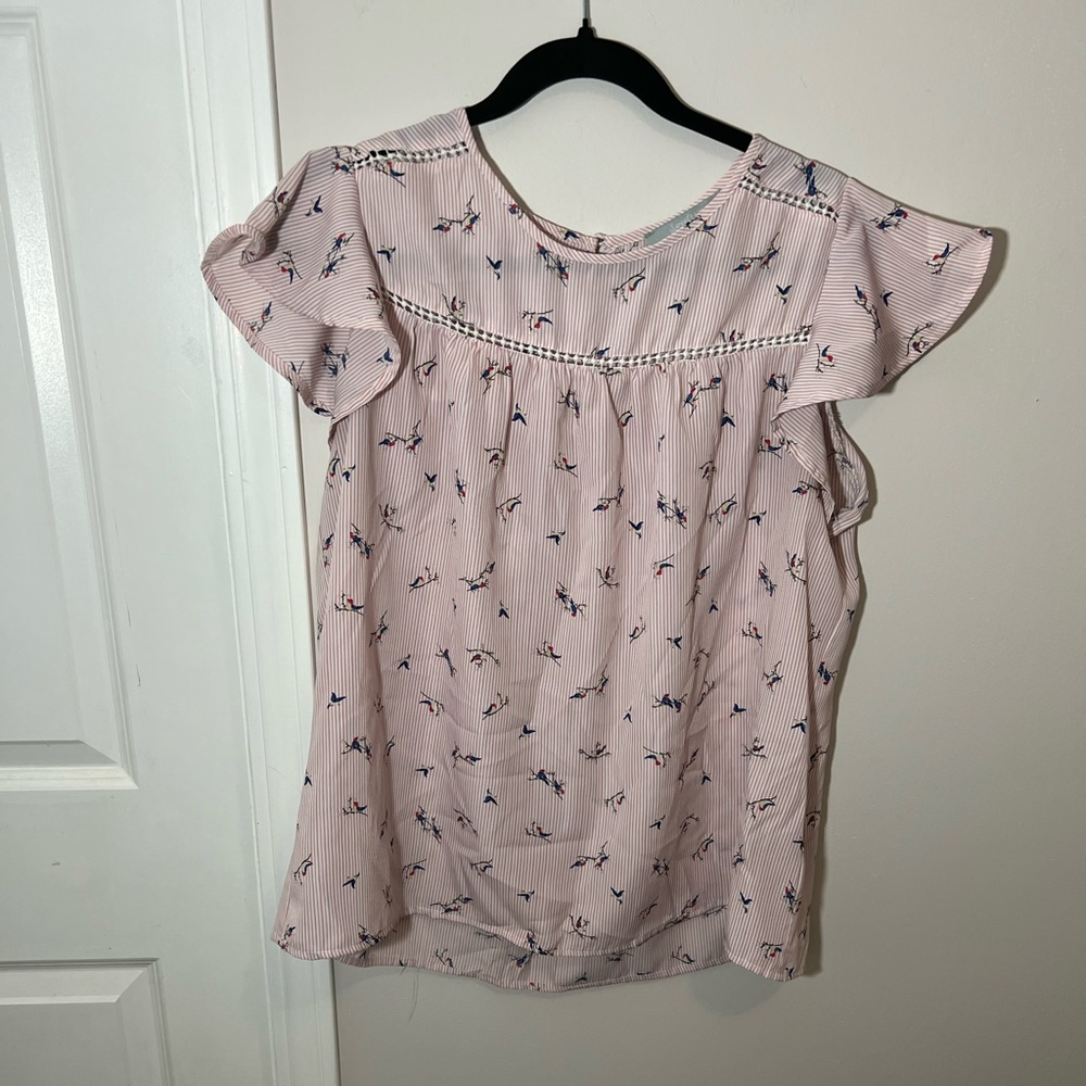 Sweet Rain Flutter Sleeve Blouse